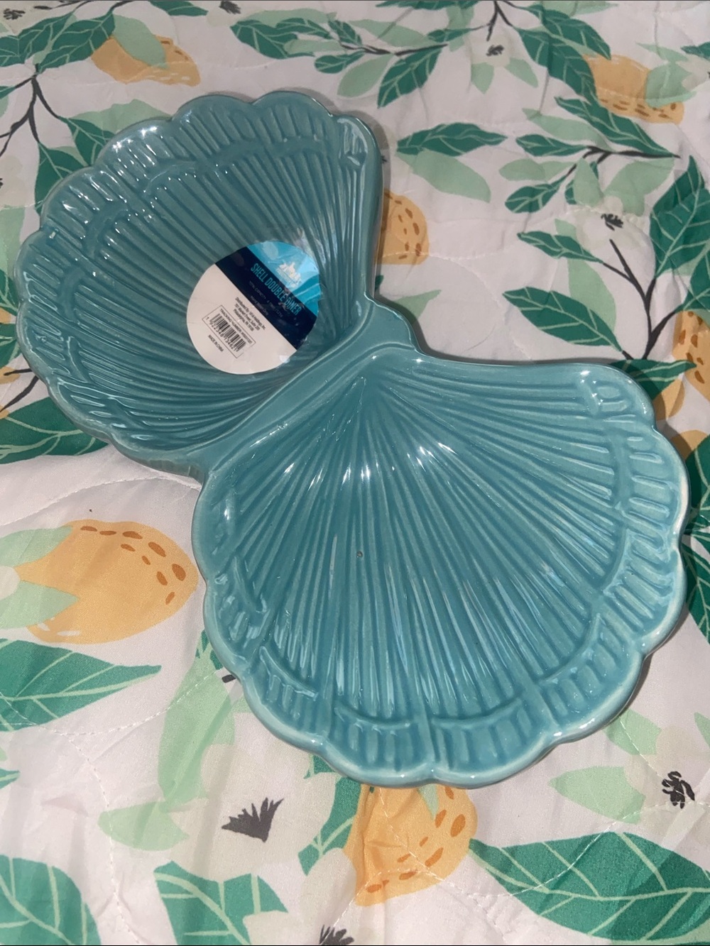 SEASHELL MERMAID BLUE DOUBLE BOWL Pet Cat Small Dog NWT